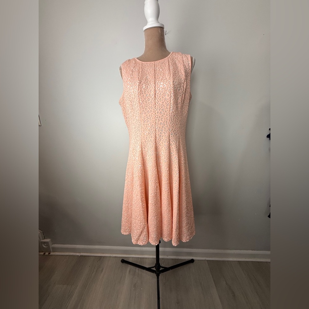 Calvin Klein Peach‎ Textured Midi Dress